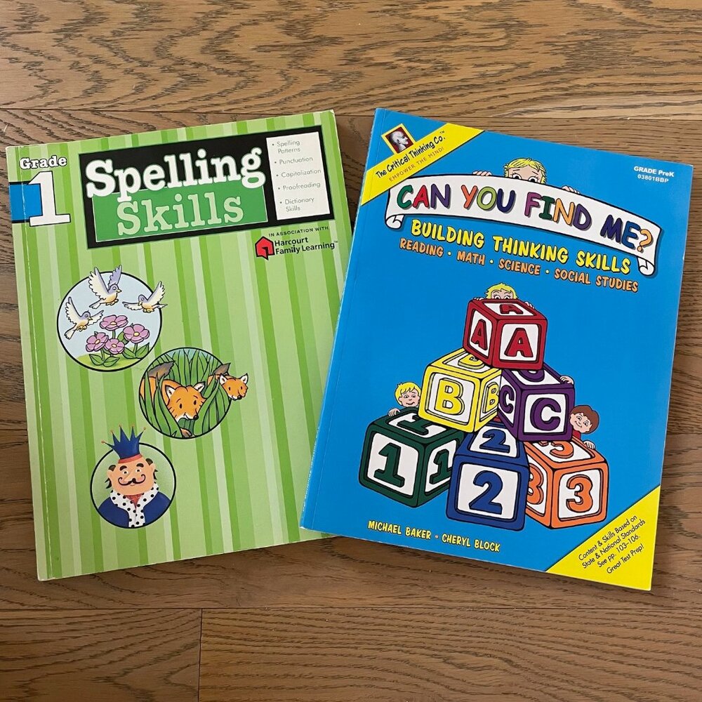 Learning books, Prek-1st grade, softcover